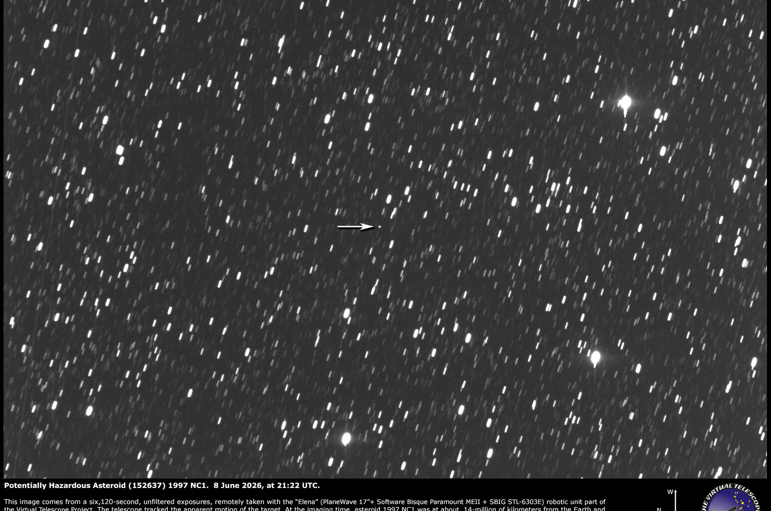 Potentially Hazardous Asteroid (152637) 1997 NC1: 8 June 2026.
