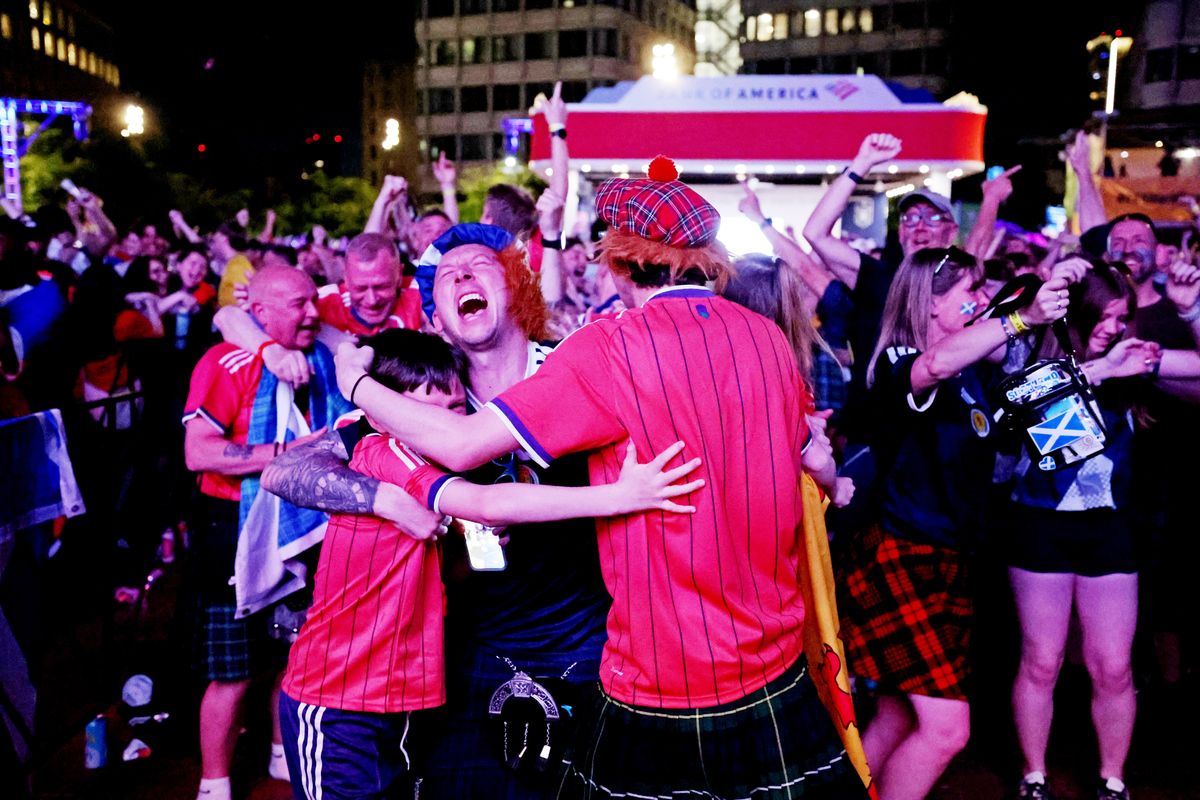 The Tartan Army after Scotland beat Haiti.