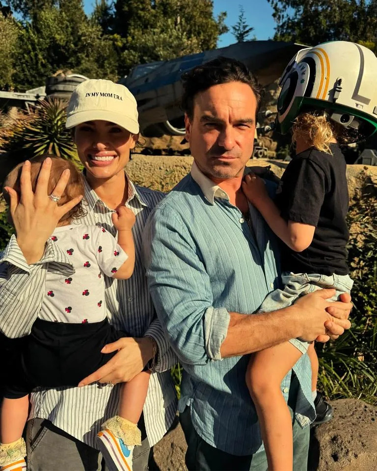 Johnny Galecki with his wife, Morgan Galecki, and his children in 2024.Credit: Johnny Galecki/Instagram