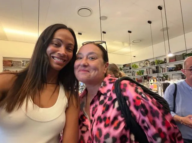 Zoe Saldaña smiles next to a friend in a selfie shared to Instagram the day before her 48th birthday on June 18, 2026.Credit: Zoe Saldaña/Instagram