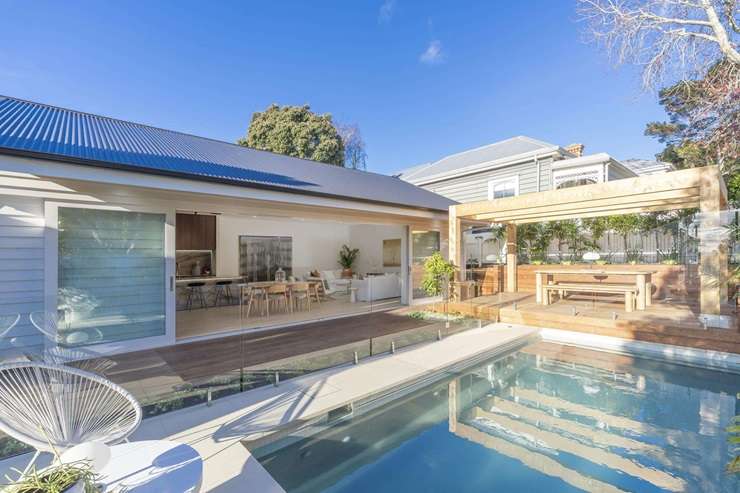 Bidding on the renovated villa on Crummer Road, in Auckland's Grey Lynn, started at $3.5m - above expectations. Photo / Supplied