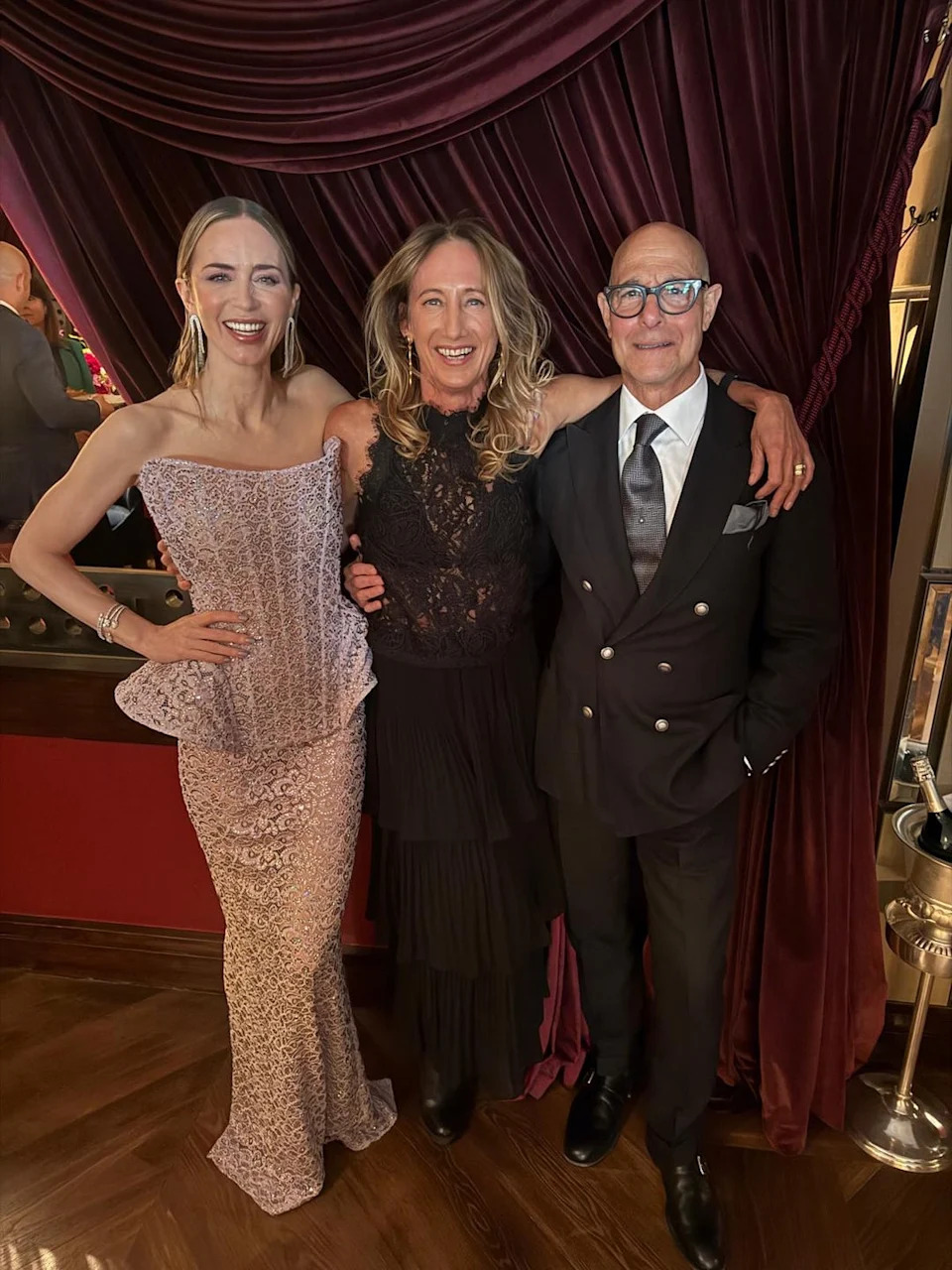 emily blunt workout: emily, monique and stanley tucci