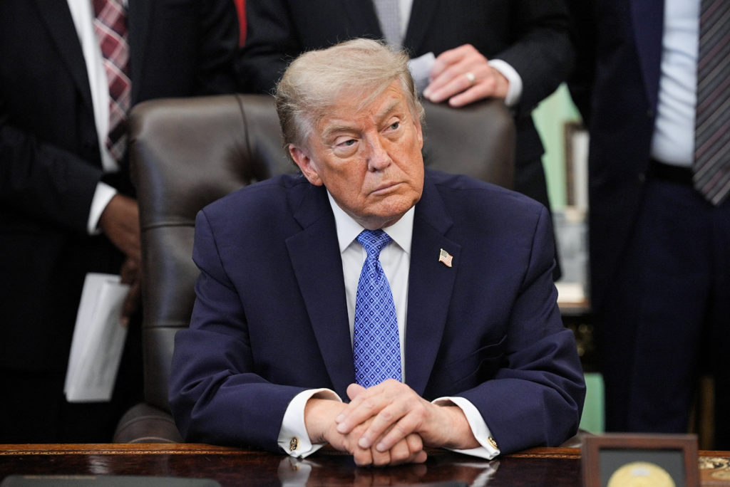 U.S. President Donald Trump at the Oval Office of the White House in Washington