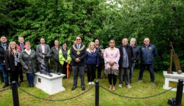 Cow, greyhound, and cricket statues unveiled in Westhoughton
