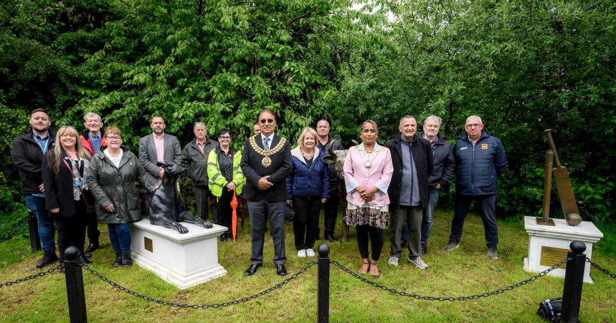 Cow, greyhound, and cricket statues unveiled in Westhoughton
