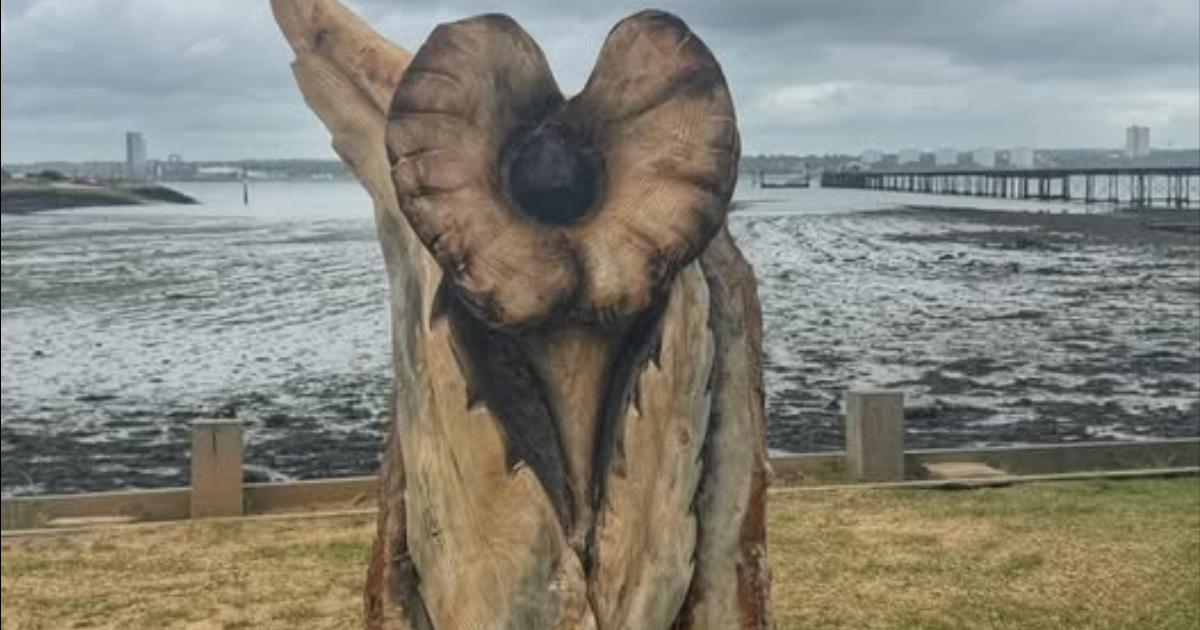 Memorial sculpture unveiled from stump of iconic Hythe tree