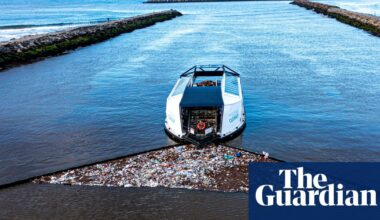 A solar-powered rubbish-eating boat? The vessel chomping plastic waste out of the sea | Waste