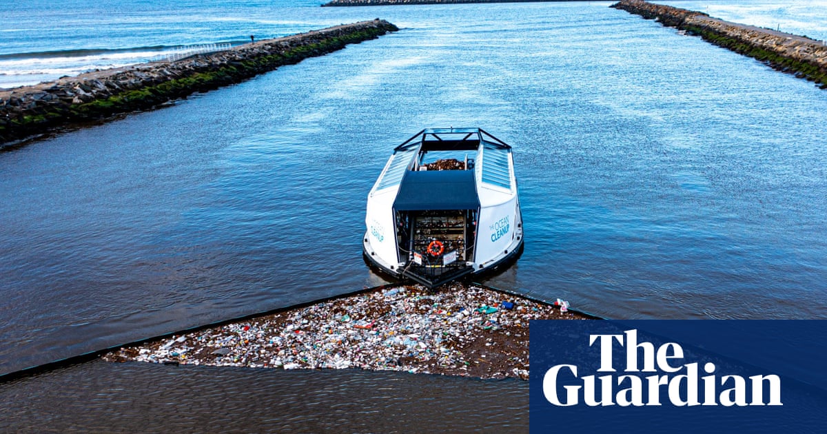 A solar-powered rubbish-eating boat? The vessel chomping plastic waste out of the sea | Waste