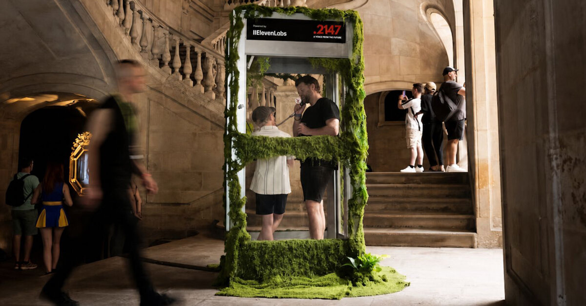 2147 installation transforms a reclaimed payphone into an AI interface