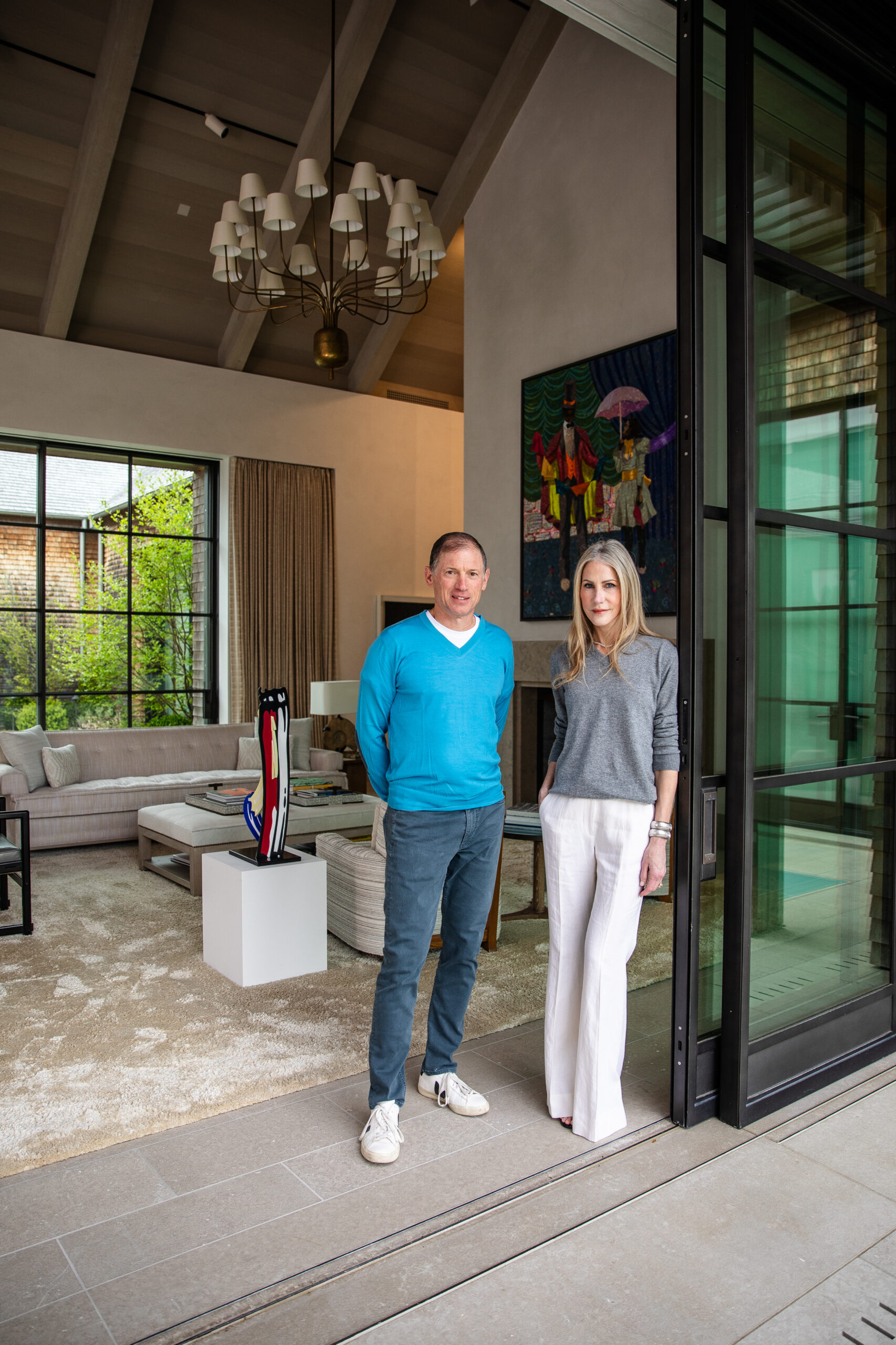 Glenn and Amanda Fuhrman at their home with their art collection