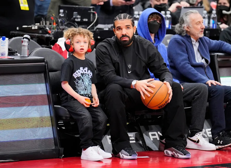 Drake regularly takes his son to public events, even his own concerts. Getty Images