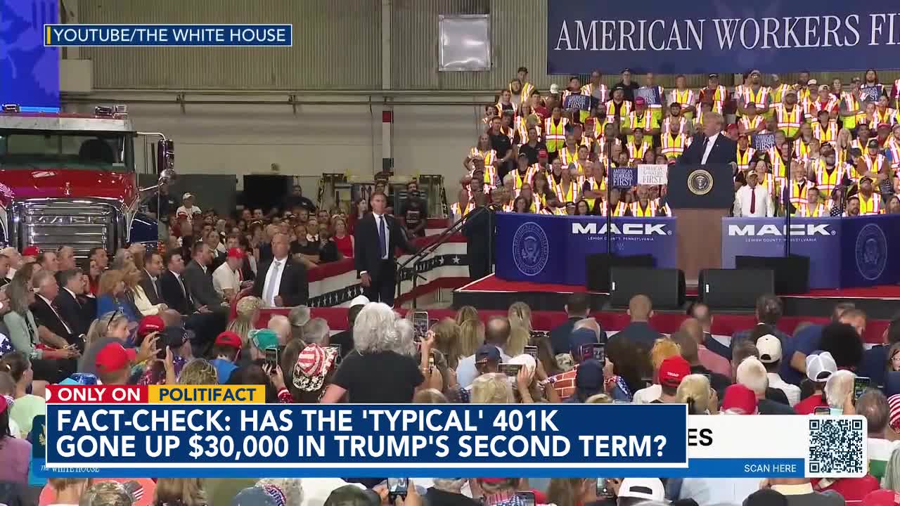 Fact-check: Trump says the 'typical' 401k has increased $30K since he returned to office :: WRAL.com