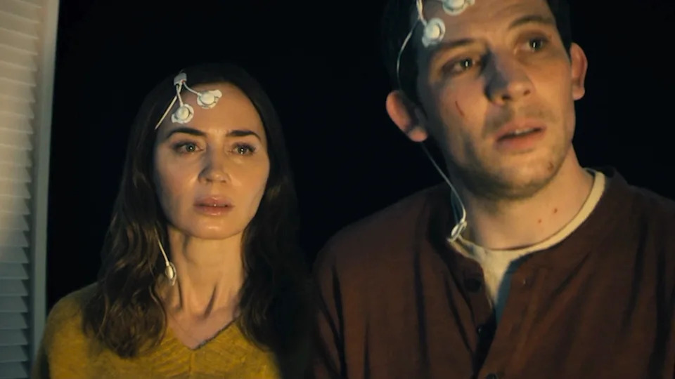Emily Blunt and Josh O'Connor looking teary in Disclosure Day