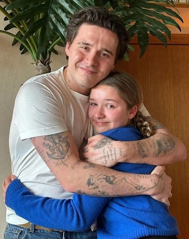 Brooklyn Beckham with sister Harper