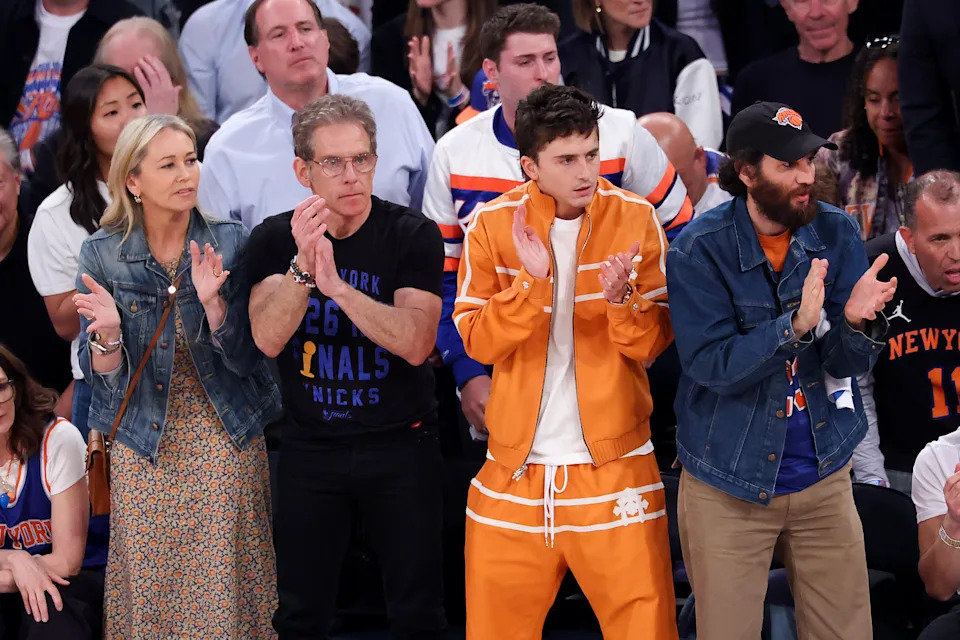 Christine Taylor, Ben Stiller, Timothée Chalamet and Josh Safdie.
