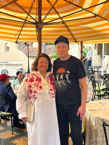 Gina Rinehart and Elon Musk.