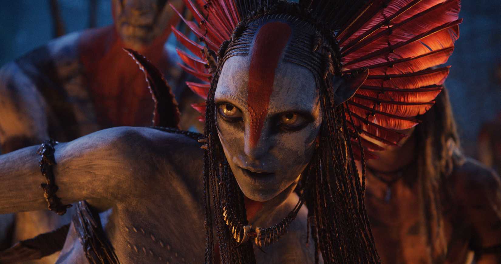 Varang in Avatar: Fire and Ash lit by campfire