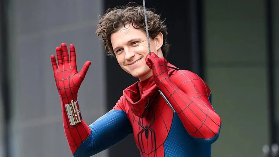 Tom Holland as Spider-Man on the set of Spider-Man: Brand New Day