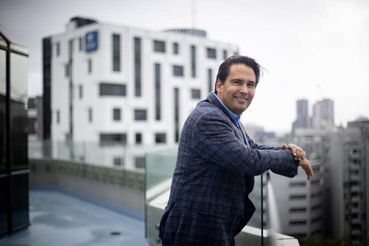 Work on the Seascape apartment tower in Auckland's CBD stopped in 2024. The tower and other properties owned by developer Shundi Customs are being sold by the receivers. Photo / Jason Oxenham