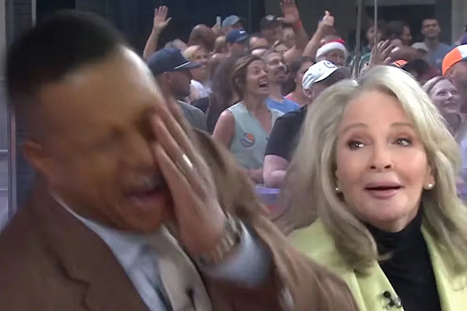 Melvin reacts to being slapped by Hall on 'Today'Credit: TODAY/NBC