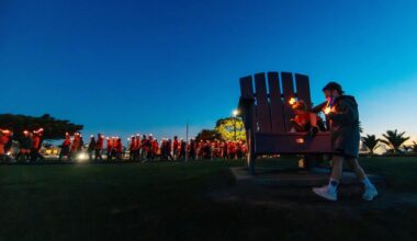 Napier glows orange as hundreds join walk for Cranford Hospice