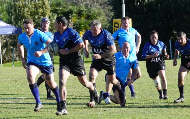 Parliament’s Kevin Locke, a former Kiwis and Warriors player, puts the pedal to the floor.