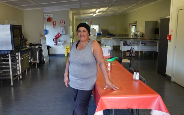 “Aunty Beau” Rewha in the kitchen at Ngātiwai Marae.