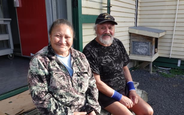 Aroha Samuels and Willy Thompson, who lost everything they owned in the January storm, are aching to get back to their land.