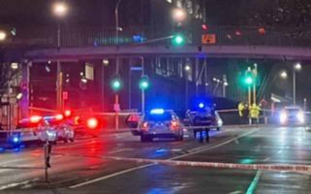 There is a large police presence after a grievous assault in central Auckland on Tuesday night.