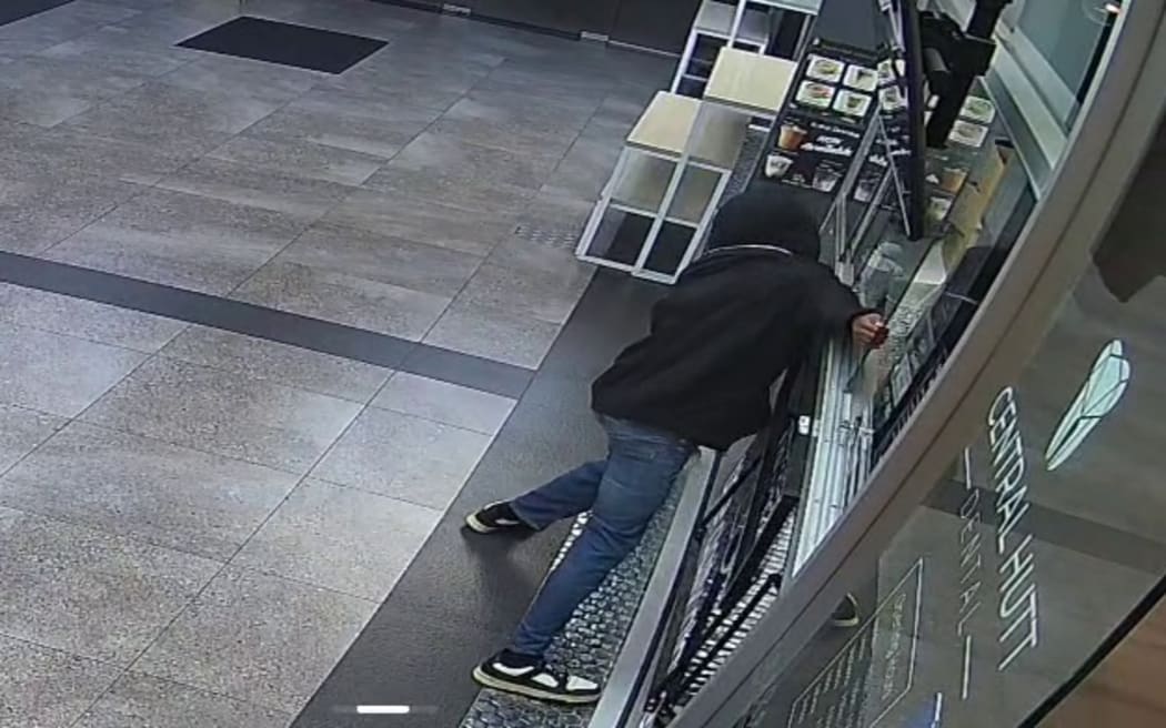 CCTV footage of small Lower Hutt business The Daily Graze being broken into.