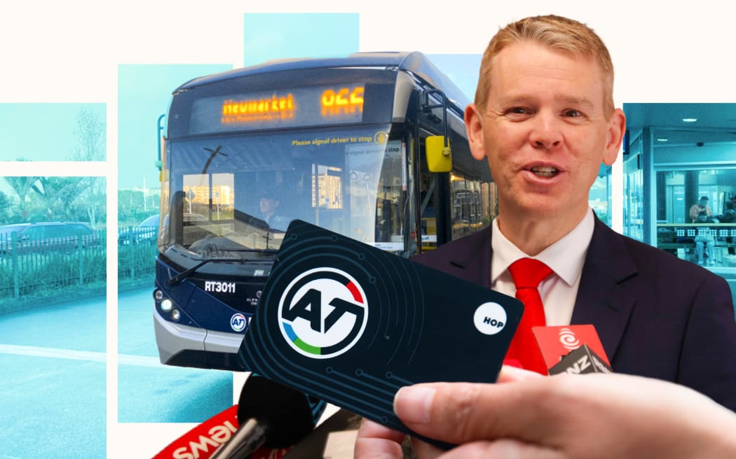 Focus on Politics: Composite of Chris Hipkins, bus and hop card.