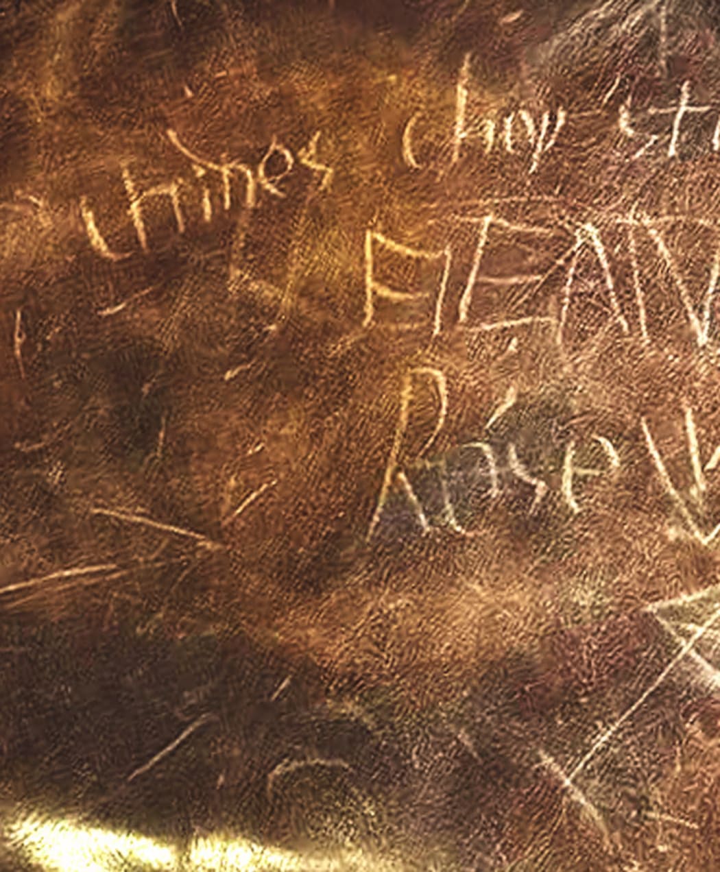The young girl scratched her name into a $4500 leather Rembrandt couch at Taranaki's Hind Quarters Cafe & Bar in Waverley.
