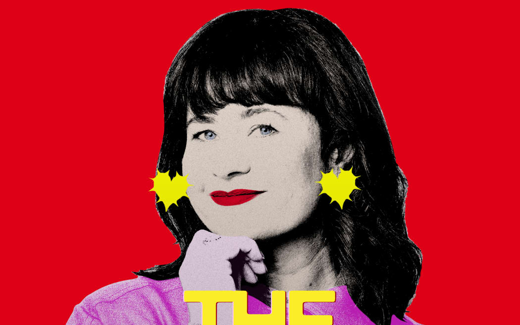 Pop art stylised woman on a bright red background with the words THE GOOD SEX PROJECT overlaid in yellow