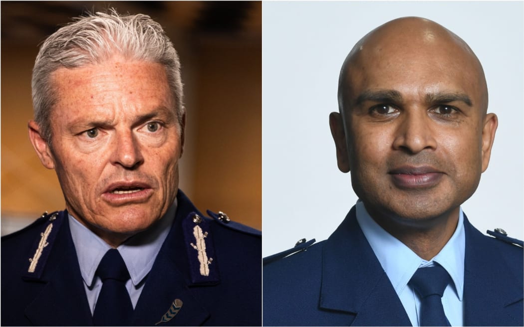 Police Commissioner Richard Chambers and superintendent Rakesh Naidoo.