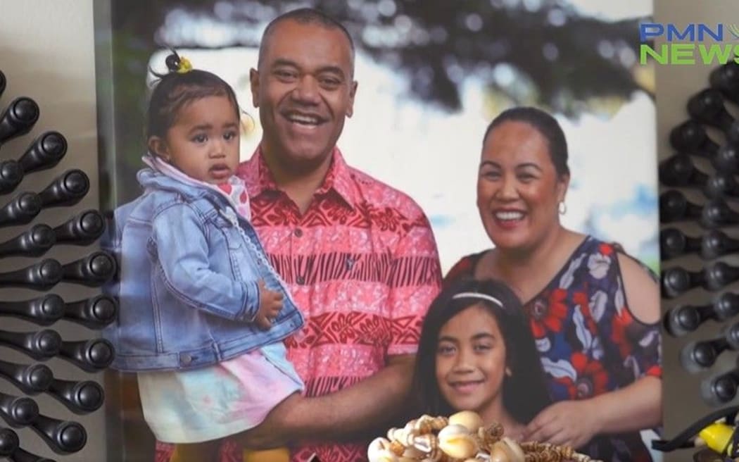 Fa'anānā Efeso Collins with his wife, Vasa Fia Collins, and their daughters.