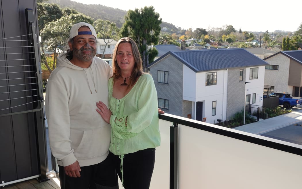 Jason Poutai and Sandra-Jo Phelan are among the lucky ones who have traded a tent for new Kainga Ora homes.