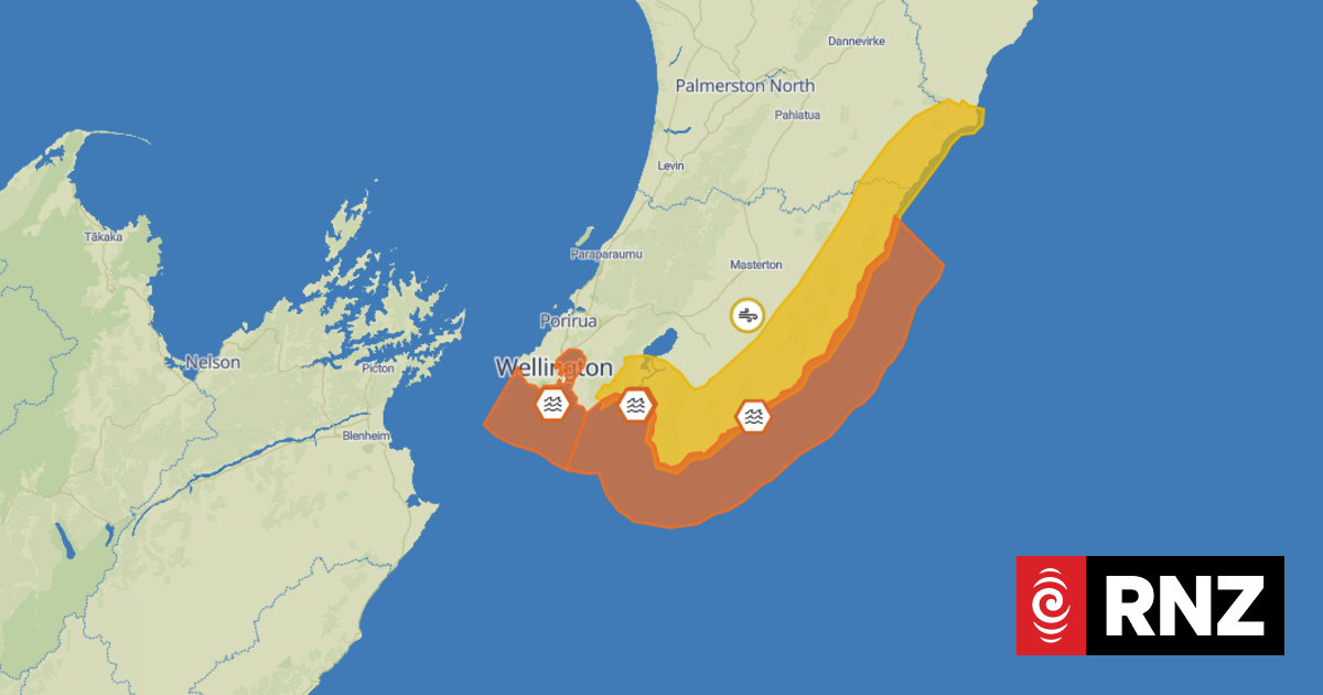 Cook Strait ferry sailings cancelled, residents told to stay off beaches as 7-metre swells forecast in Wellington