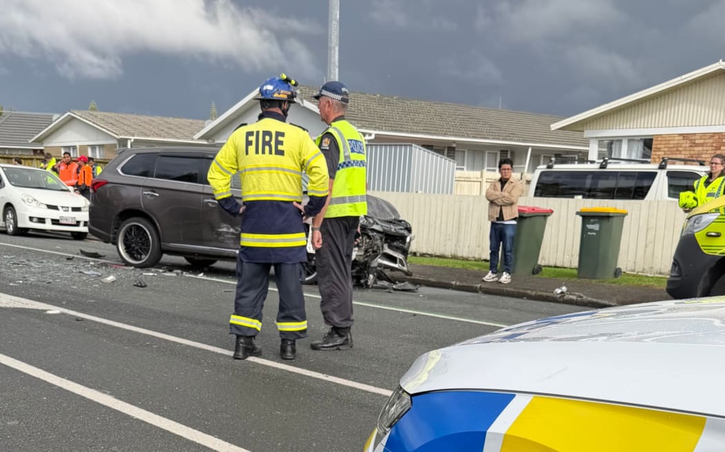 A crash on Te Atatu Road in Te Atatu South on 6 June 2026.