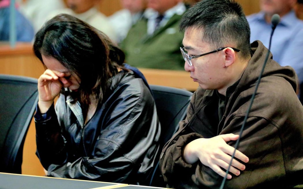 Boyuan Zhang and his mother, Xin Li in court on Friday.