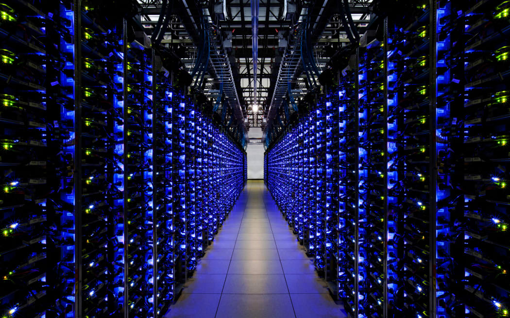 A row of servers in Google's Douglas County, Georgia, data center.