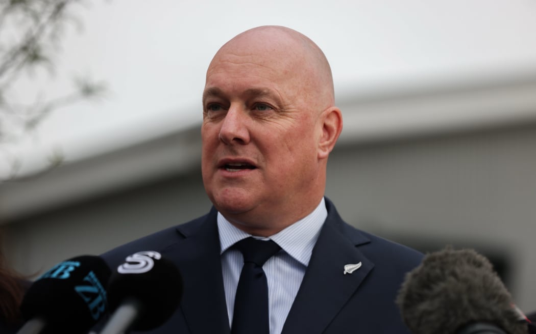 Education Minister Erica Stanford, Energy Minister Simeon Brown and Prime Minister Christopher Luxon make an announcement about solar panels in schools on 3 June 2026 in Christchurch.