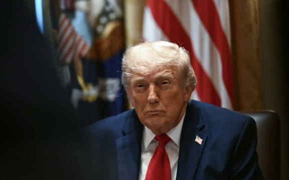 US President Donald Trump looks on during a cabinet meeting in the Cabinet Room of the White House in Washington, DC, on May 27, 2026. (Photo by Kent NISHIMURA / AFP)