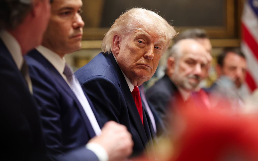 President Donald Trump listens during a Cabinet meeting at the White House on May 27, 2026 in Washington, DC.