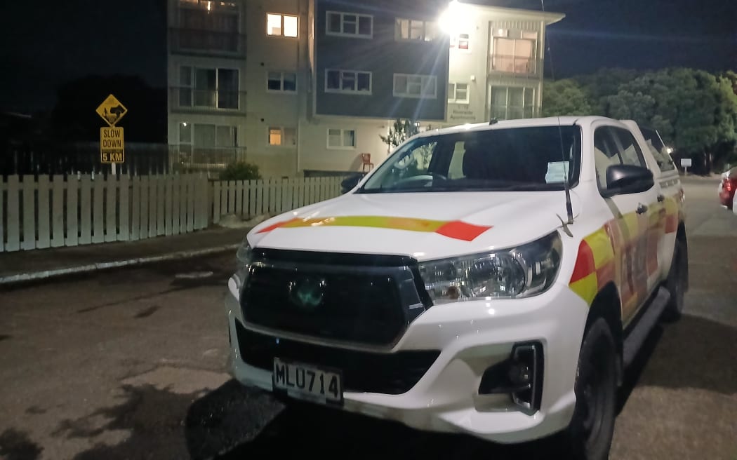 Emergency services were called to a block of flats in the suburb of Moera at about 9pm Sunday.