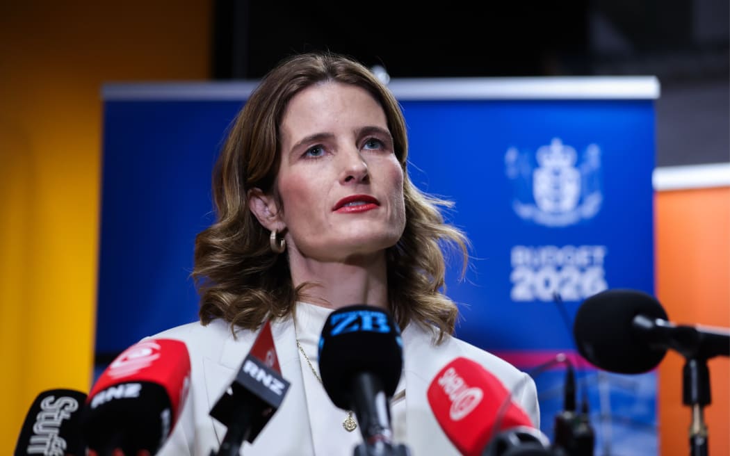 Finance Minister Nicola Willis speaks to media on 29 May 2026.