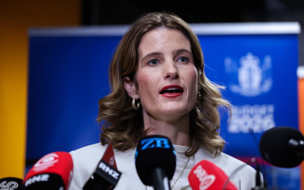 Finance Minister Nicola Willis speaks to media on 29 May 2026.