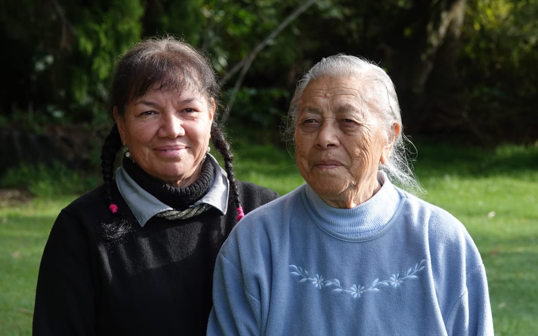 Ani Martin, 93, with daughter Kay Martin, says the lake was as clear as a bush stream or tap water when she was a child.