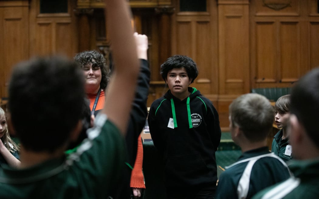 Students from Waipukurau school on their visit to Parliament