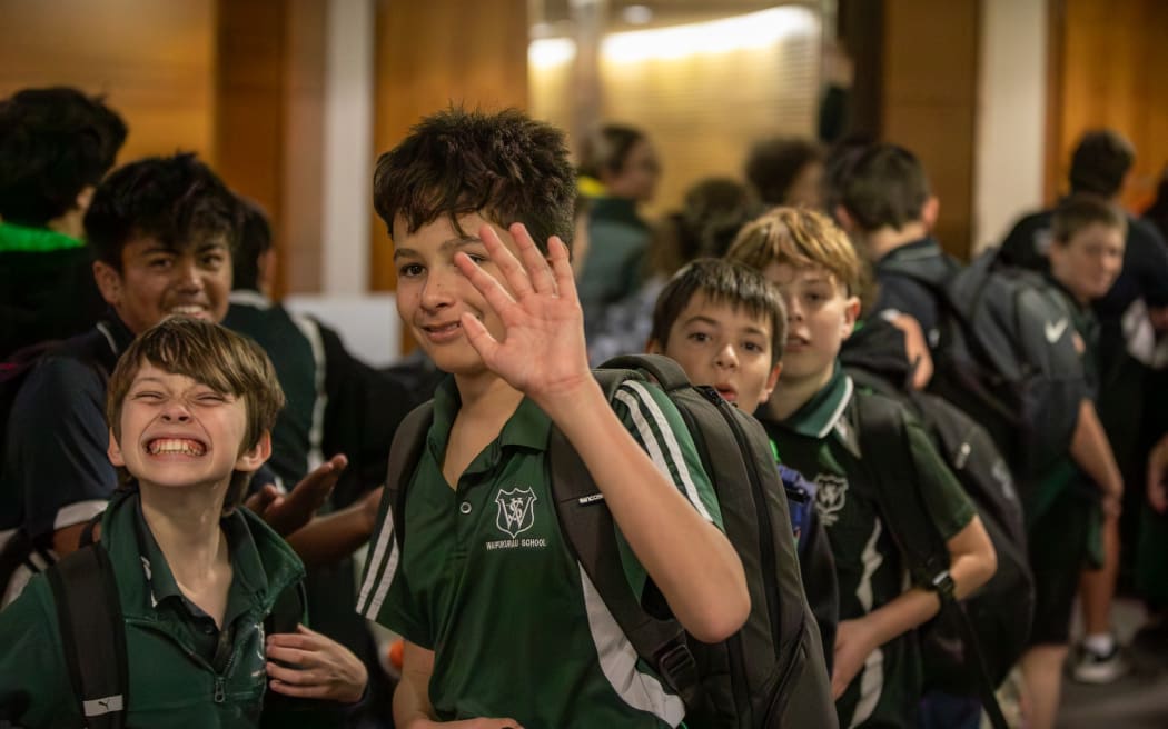 Students from Waipukurau school on their visit to Parliament