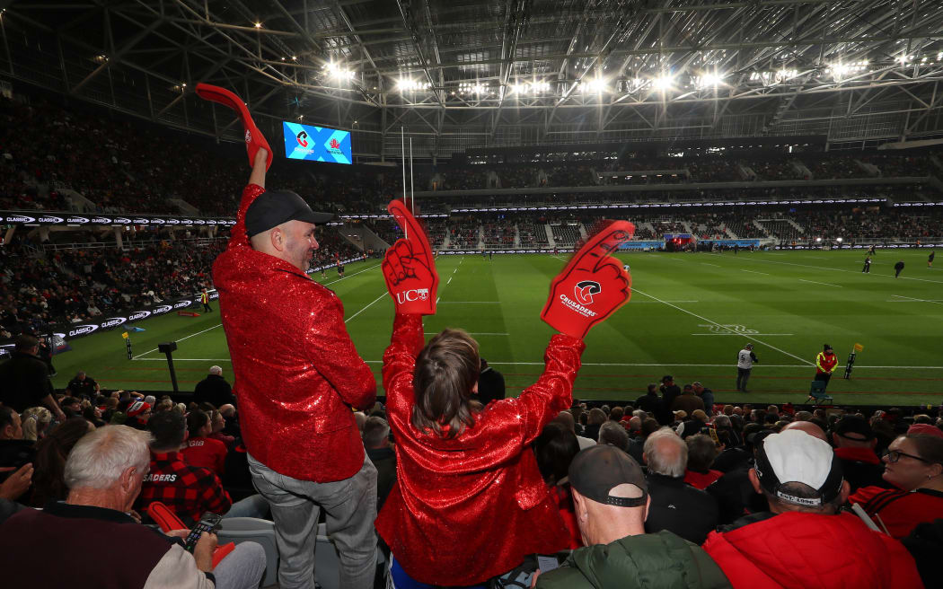 Fans and supporters.
Crusaders v Waratahs, Super Rugby Pacific, Te Kaha One New Zealand Stadium. Christchurch, New Zealand. Friday 24 April 2026.